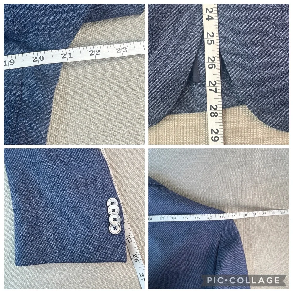 Hugo Boss Blazer Mens 40R Blue Nold2 Slim Fit Textured Two Button Sport Coat